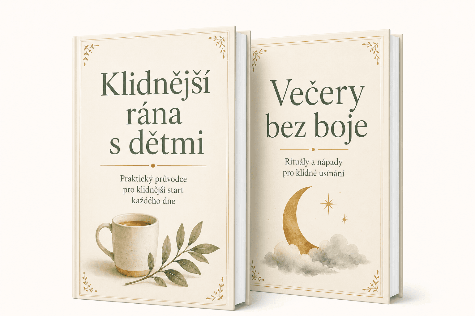 Obálky knih v balíčku Klidnější rána + Večery bez boje